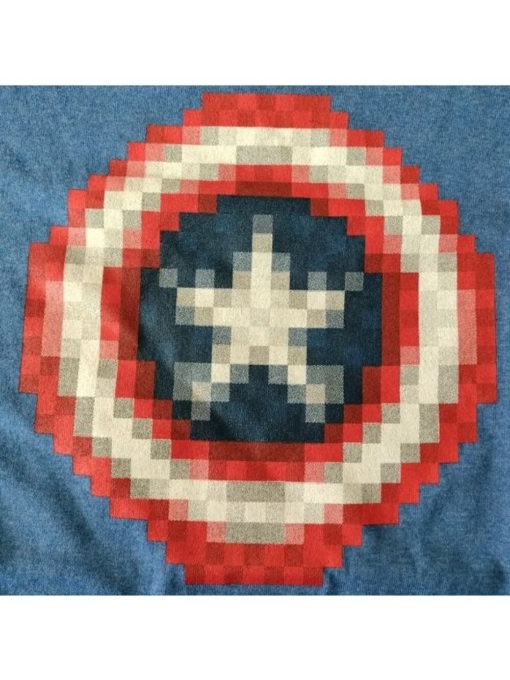 Marvel Avengers Capt. America Age of Ultron Pixelated T-Shirt, Blue Heather, 6/7 - Picture 4 of 5